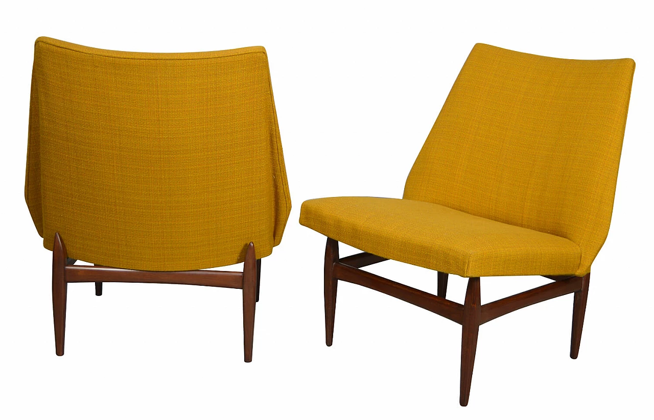 Pair of yellow armchairs by La Permanente Mobili Cantù, 1950s 1280793