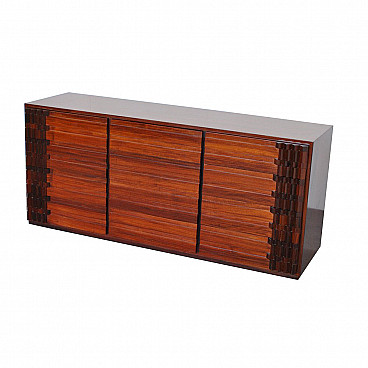 Diamante chest of drawers in walnut by Luciano Frigerio, 70s