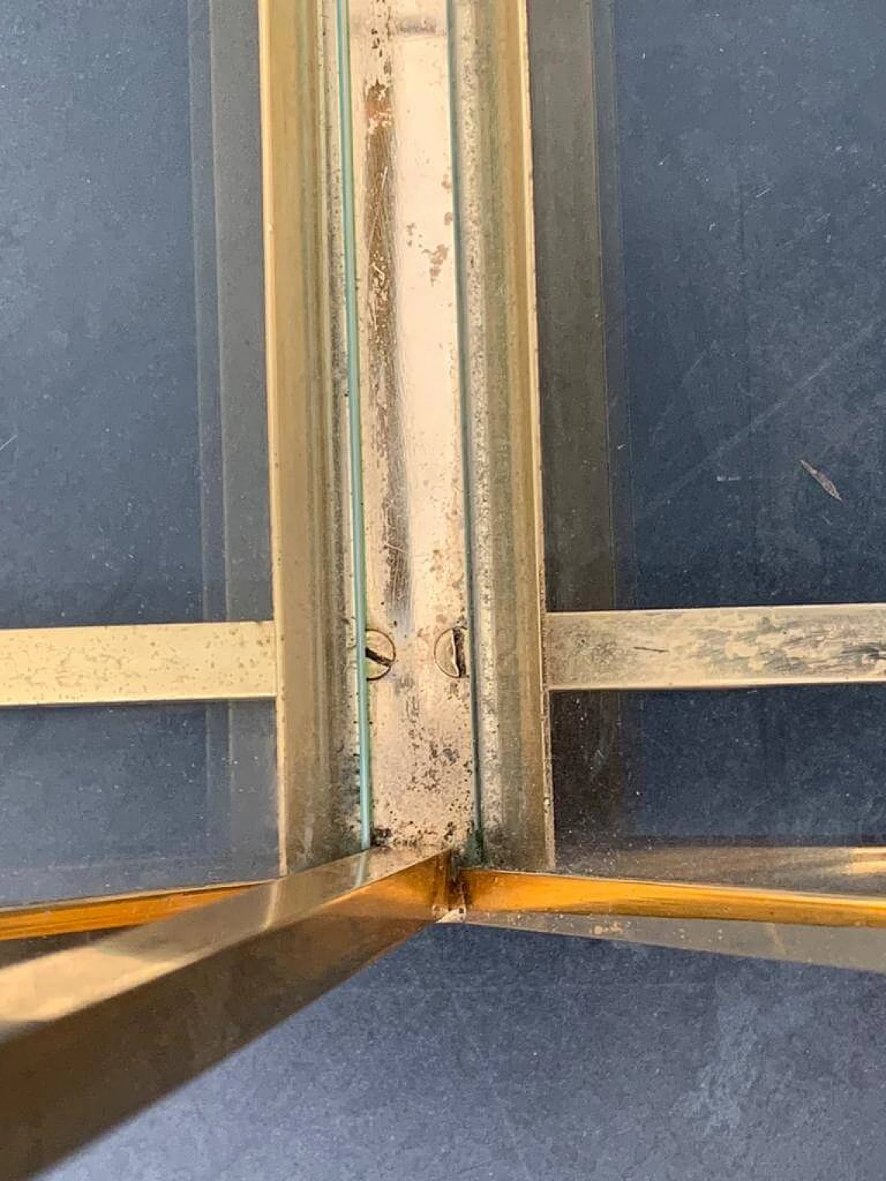 Brass and glass magazine rack, 1960s 1282575