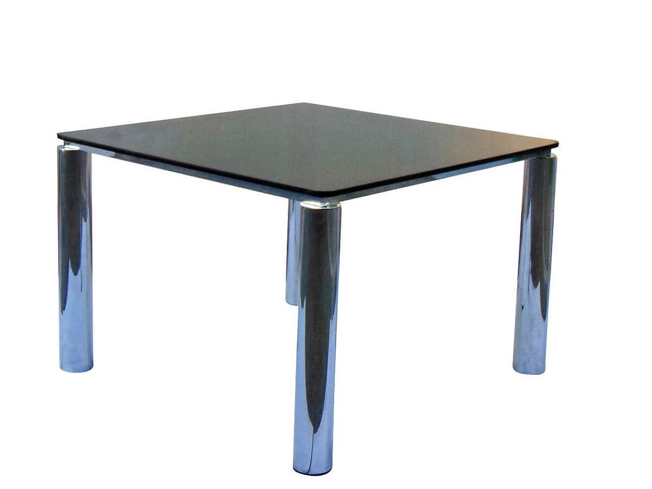 Chrome table and smoked glass, 1970s 1283255