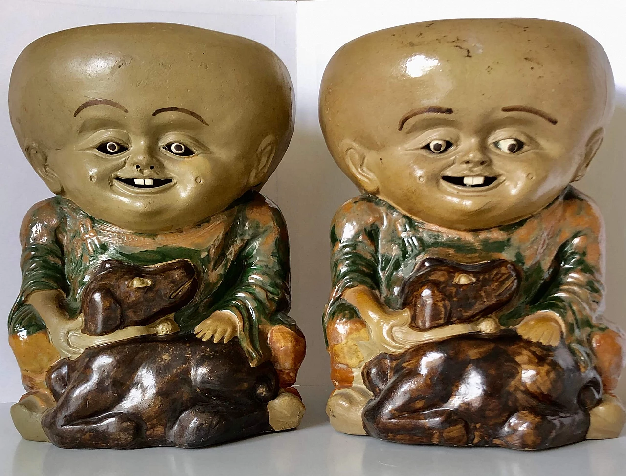 Pair of stoneware Cio Cio San vases by manifattura Chini, circa 1915 1283603