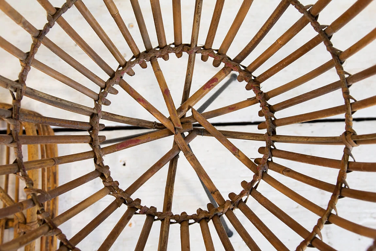 Basket sewn in wicker with feet, 50s 1283658