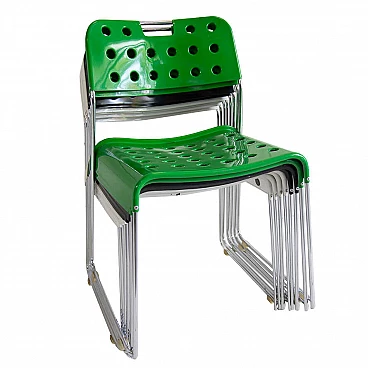 8 Omkstak chairs by Rodney Kinsman for Bieffeplast, '70s
