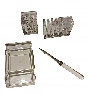 Organizer scrivania lucite Space Age Guzzini, Manlio Ciocca  anni '70