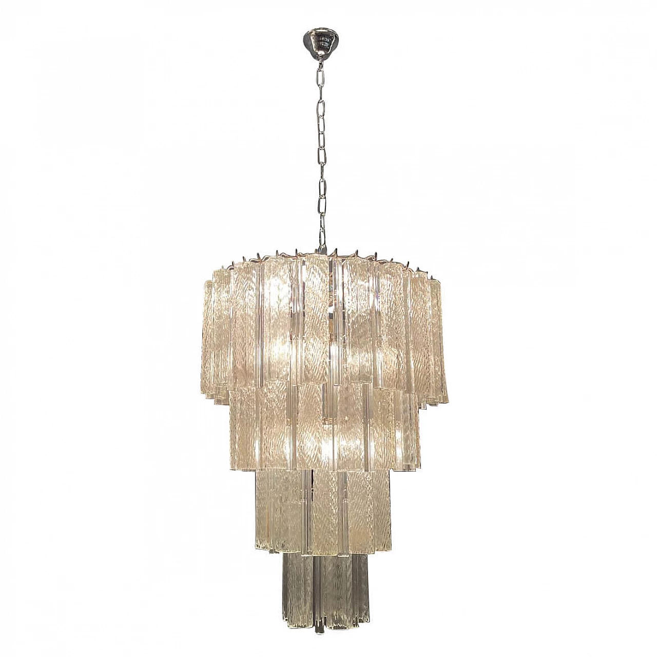 Large Murano glass prism chandelier, 1960s intOndo