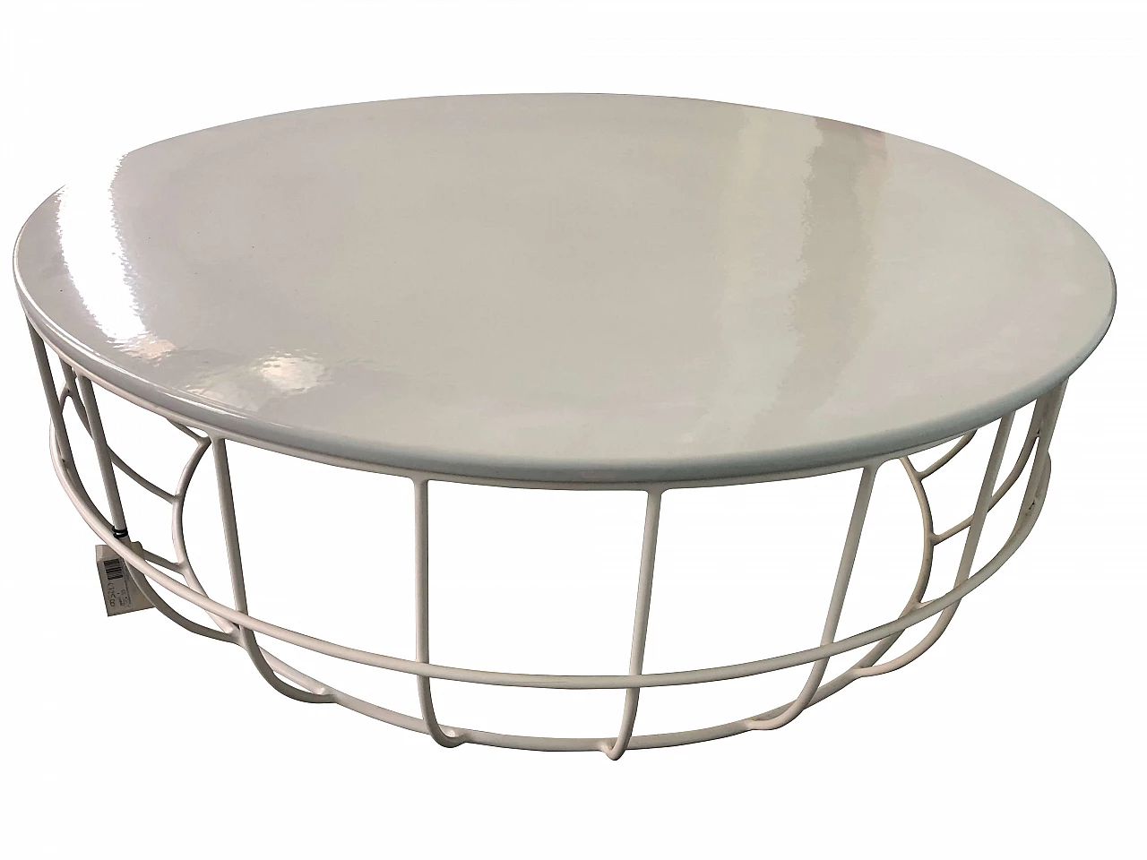 Outdoor coffee table in white enamelled metal, early 2000s 1290073