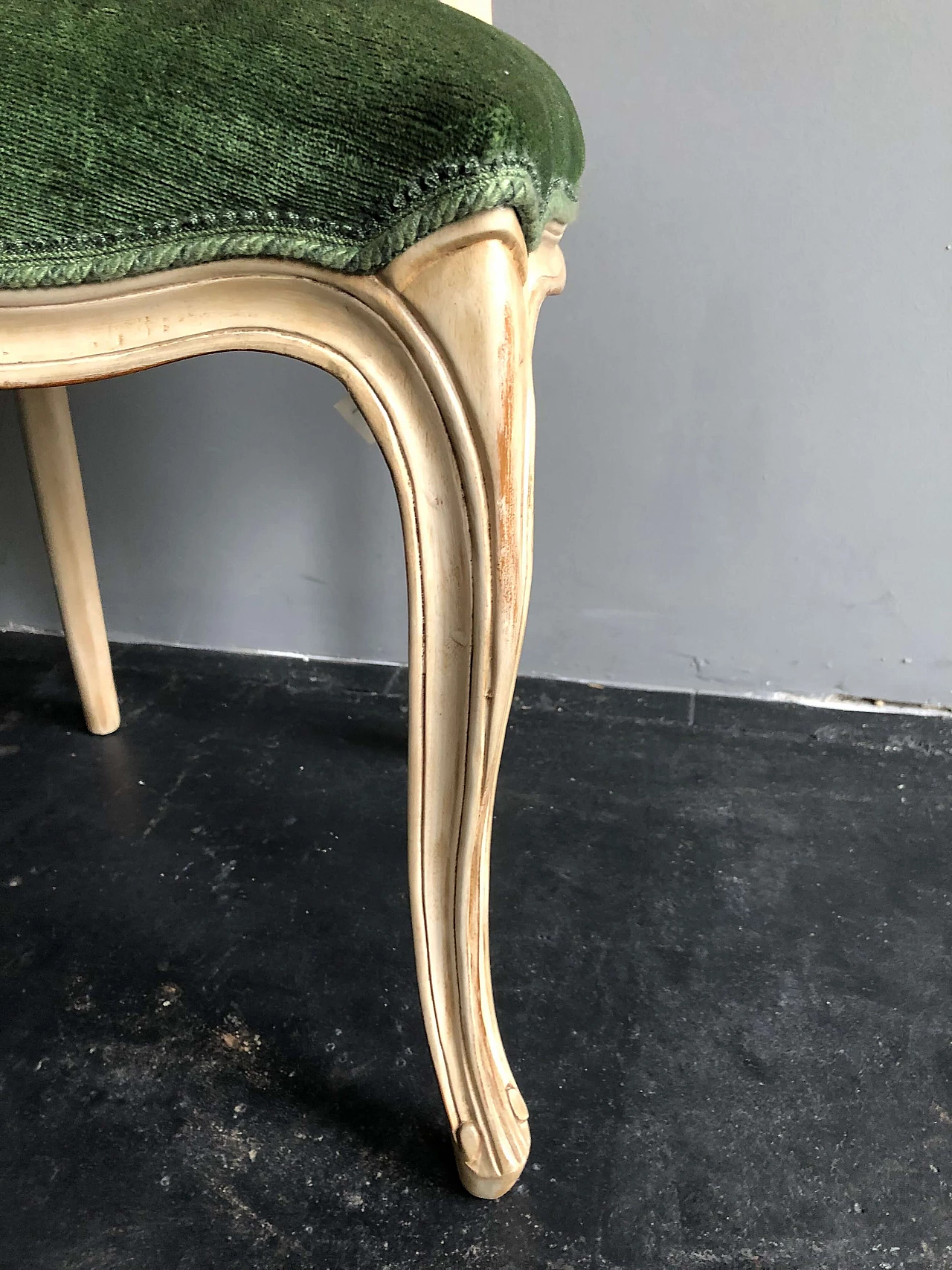 Wooden and green velvet chair in Neoclassical style by Flamant, early 2000s 1290088