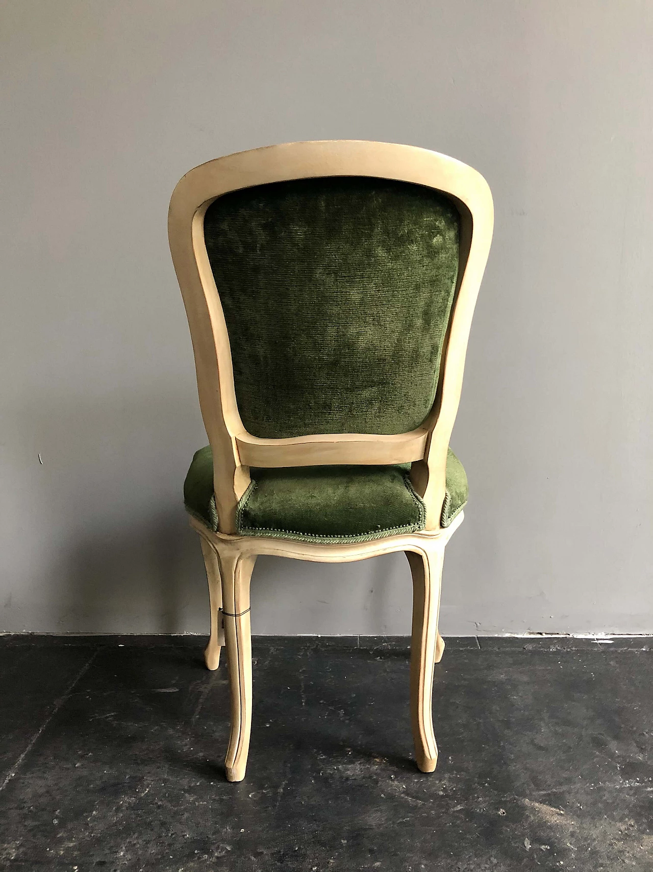 Wooden and green velvet chair in Neoclassical style by Flamant, early 2000s 1290089