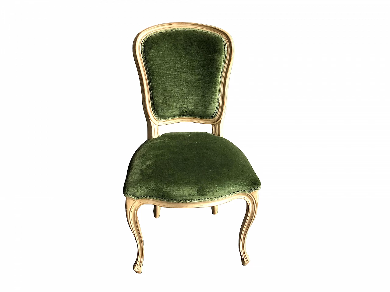 Wooden and green velvet chair in Neoclassical style by Flamant, early 2000s 1290100