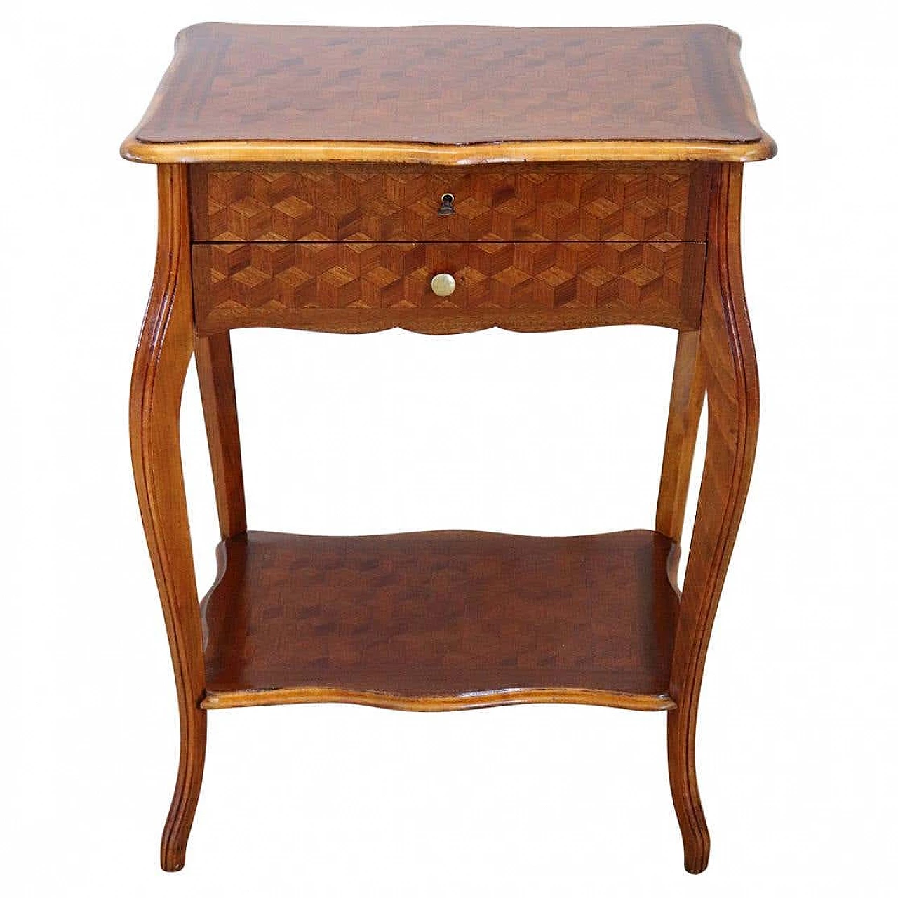 Inlaid walnut small table with mirror, early 20th century 1290147