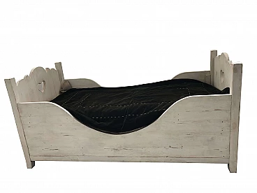 Letto singolo in legno dipinto di Flamant, inizio 2000