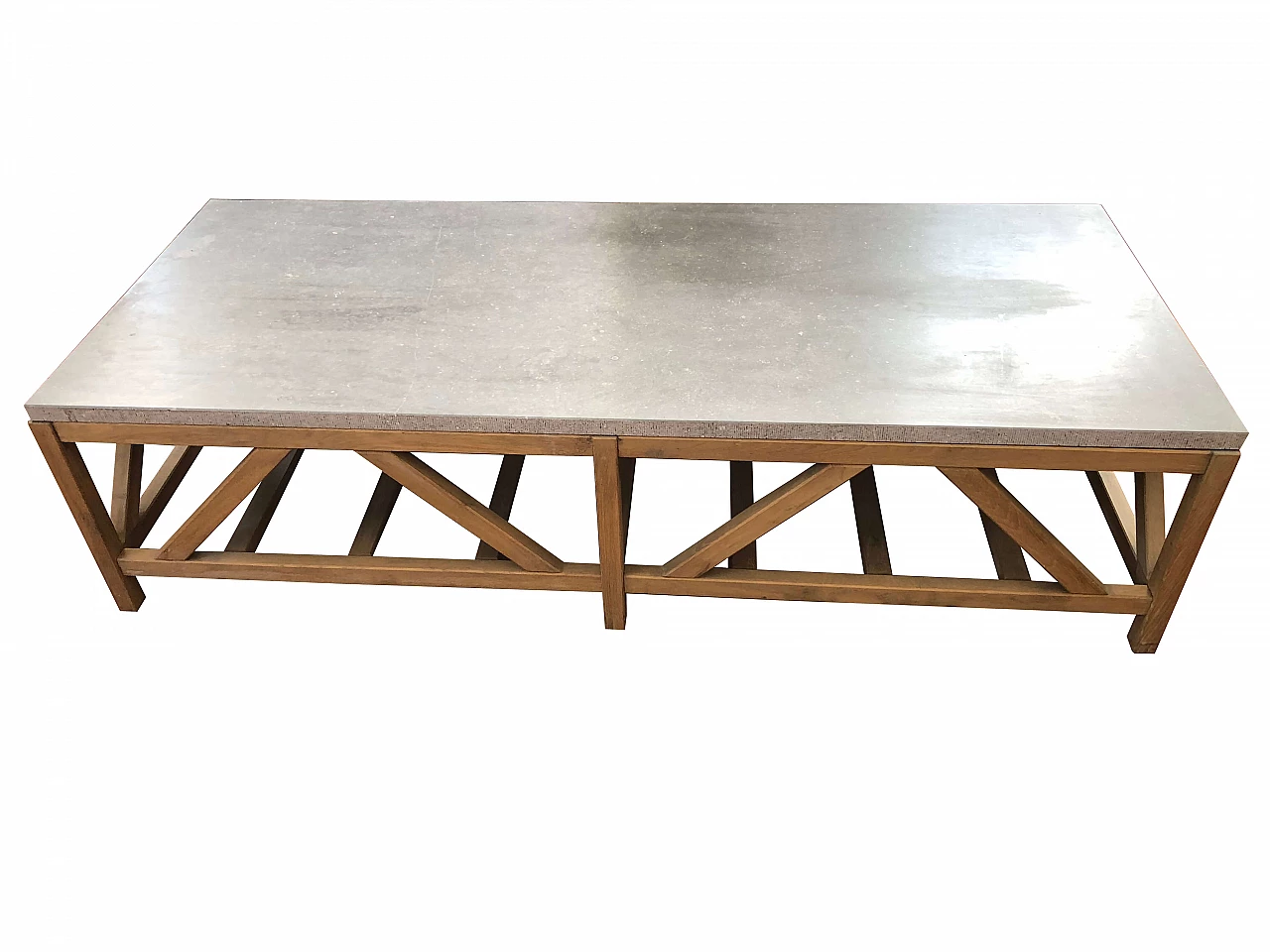 Coffee table in natural oak and blue stone top by Flamant, early 2000 1302183