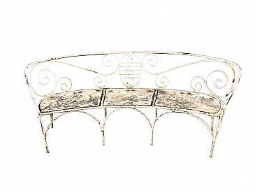 Semicircular bench in wrought iron, 1950s