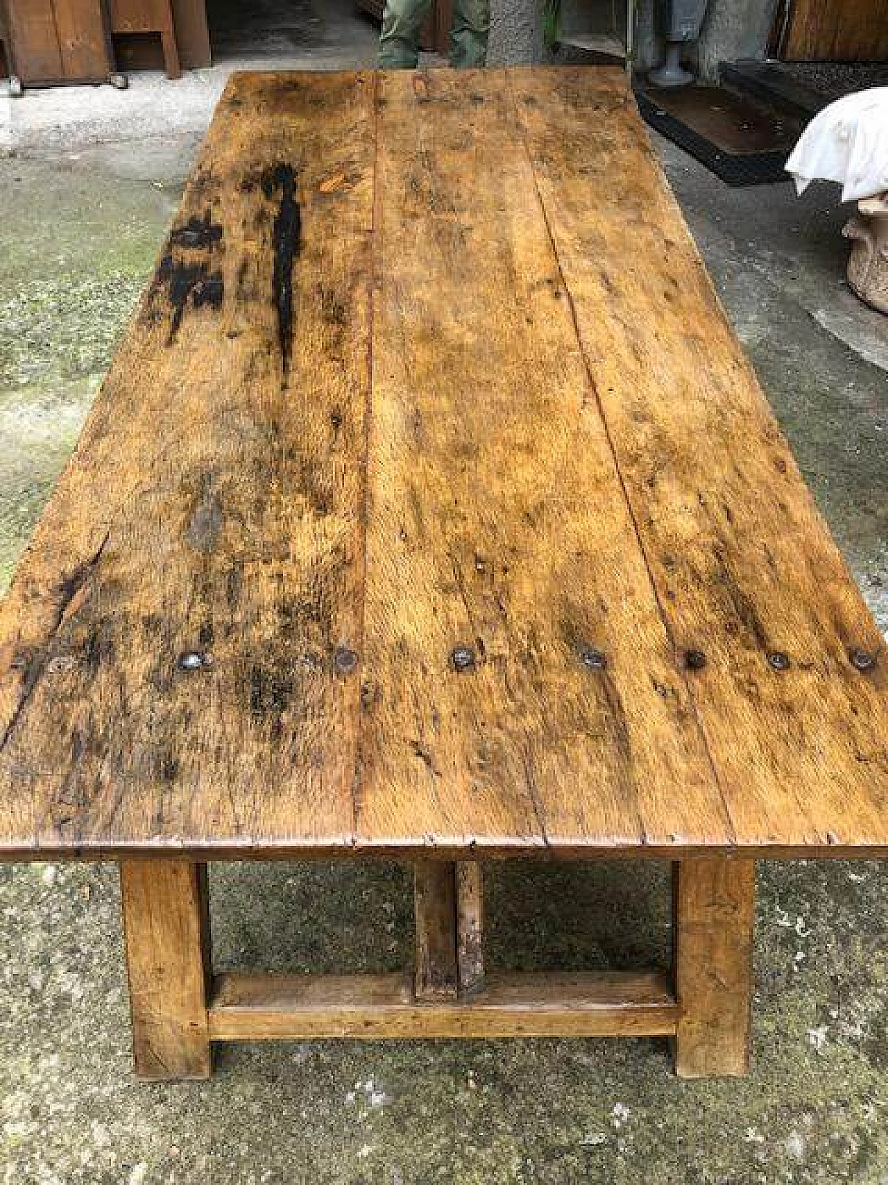 Tavolo con cavaletto in legno, '700 1302355