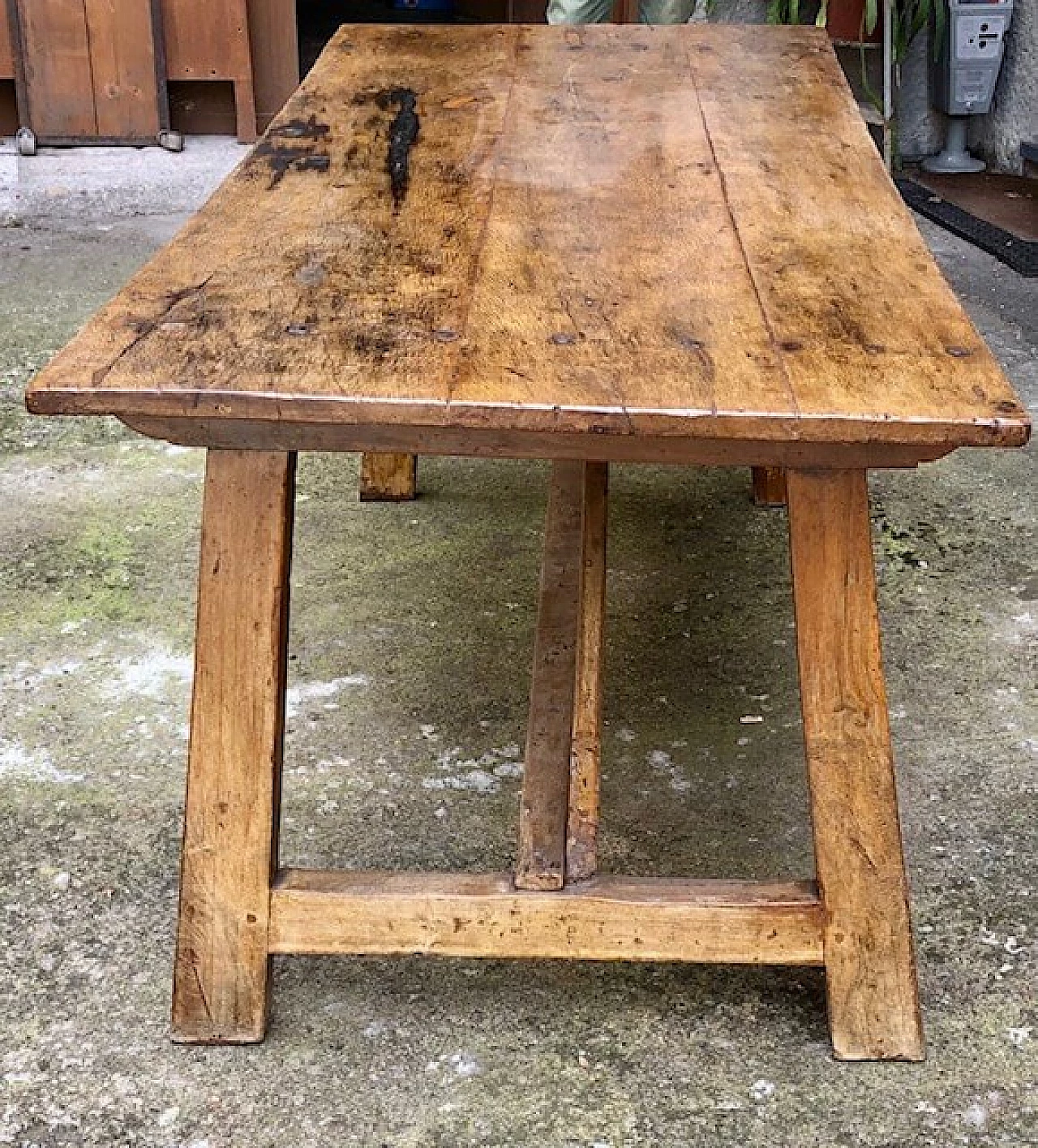 Tavolo con cavaletto in legno, '700 1302359