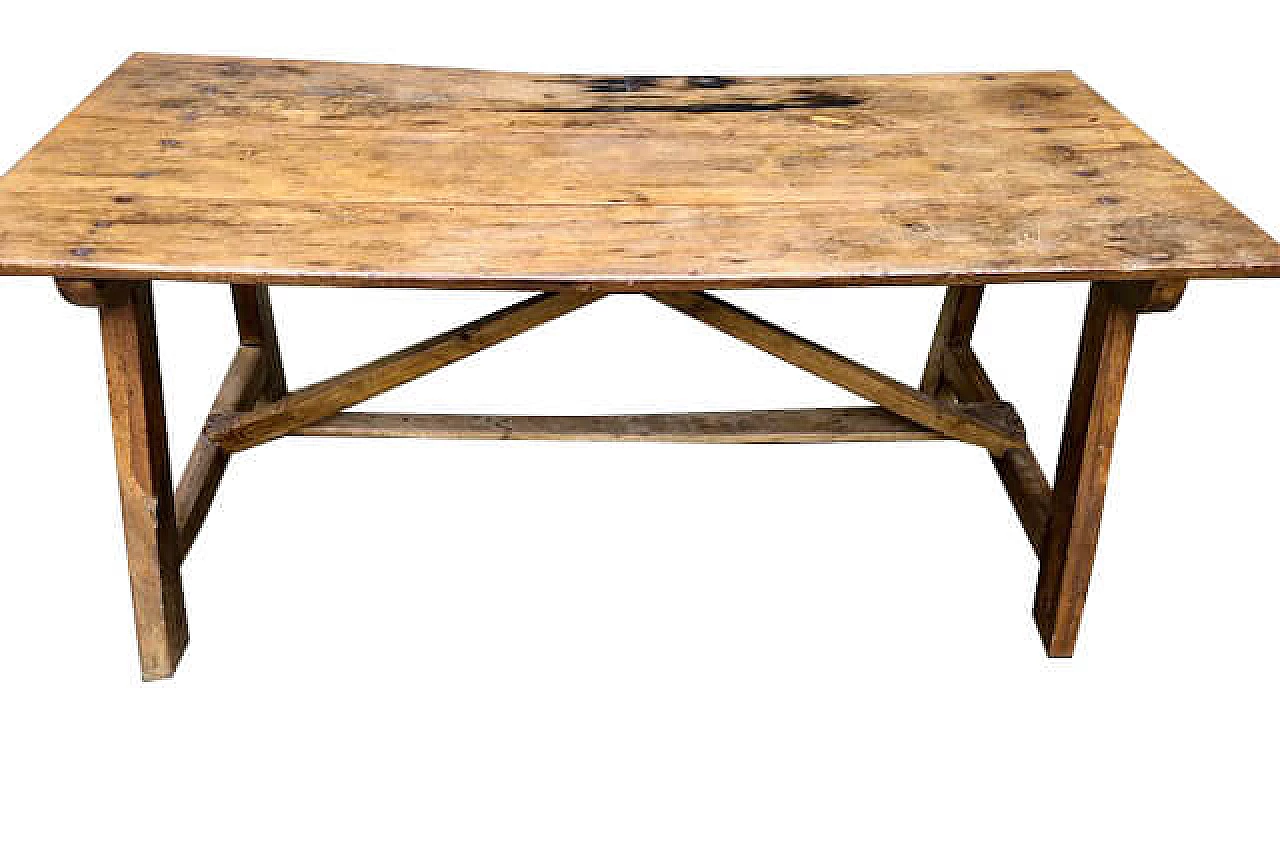 Tavolo con cavaletto in legno, '700 1302415