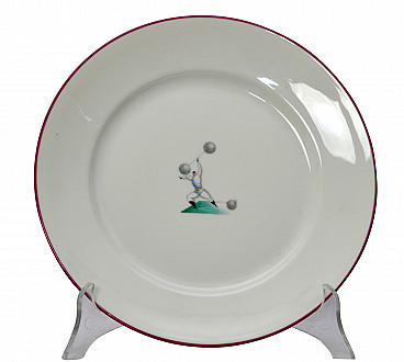 Porcelain plate from Gio Ponti's Il circo series, 1928