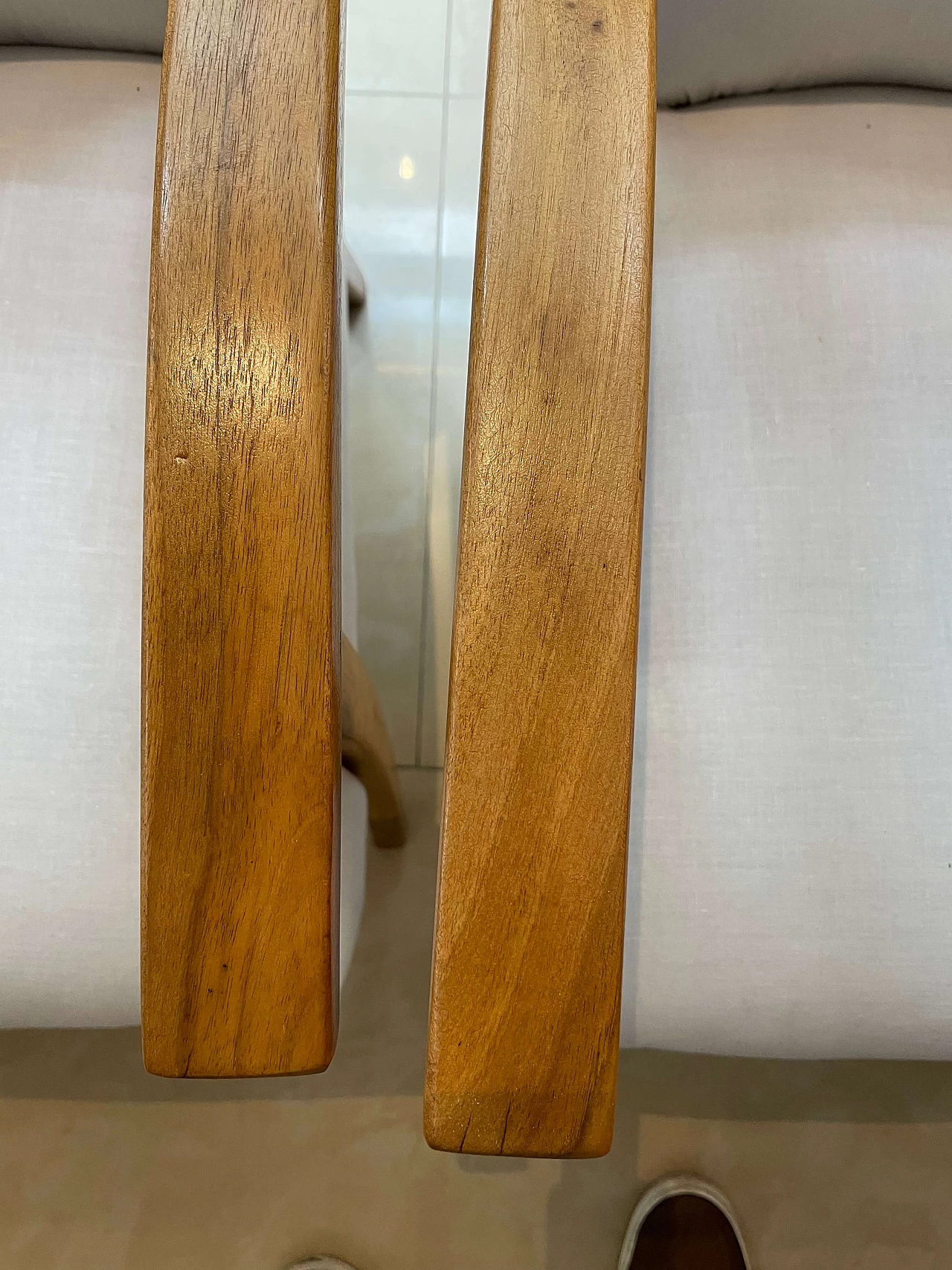 6 Wooden armchairs with armrests, 70s 1302794