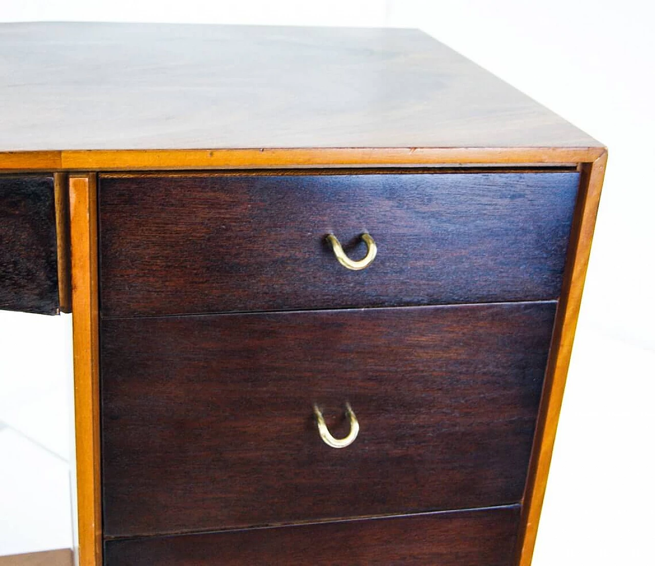 Desk or dresser in walnut, rosewood and brass by John & Sylvia Reid for Stag, 60s 1302914