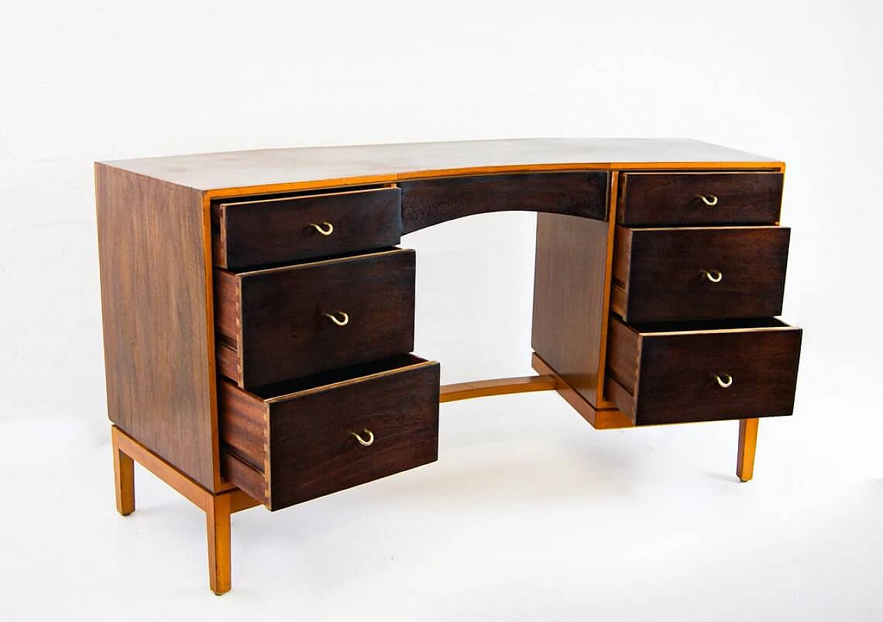 Desk or dresser in walnut, rosewood and brass by John & Sylvia Reid for Stag, 60s 1302917