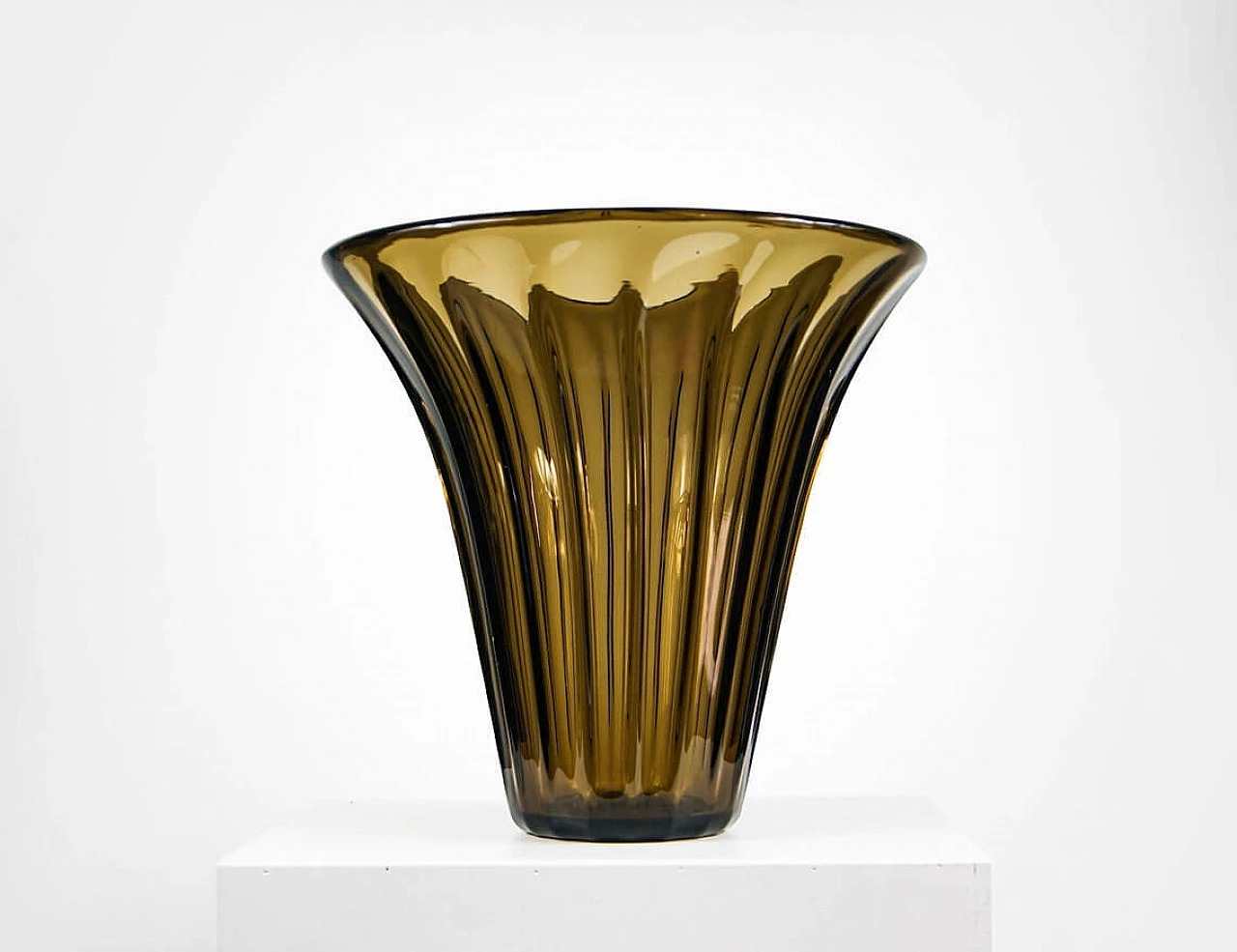 Vase in amber crystal by Daum Nancy France, 30s 1302928