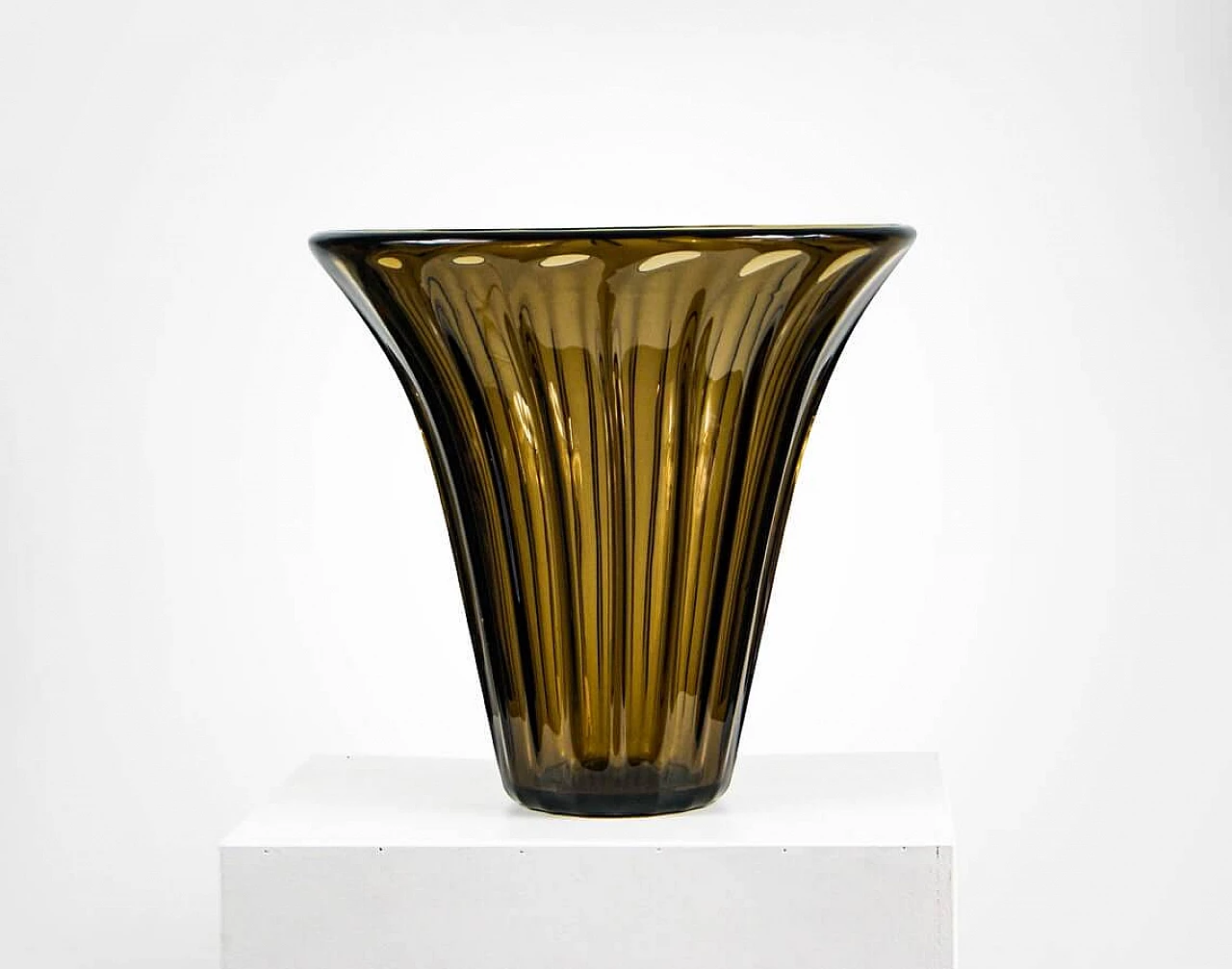 Vase in amber crystal by Daum Nancy France, 30s 1302930