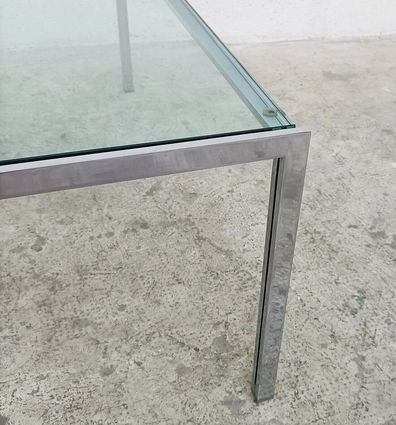 Luar coffee table in steel chromed and glass by Ross Littell for ICF, 70s 1303065