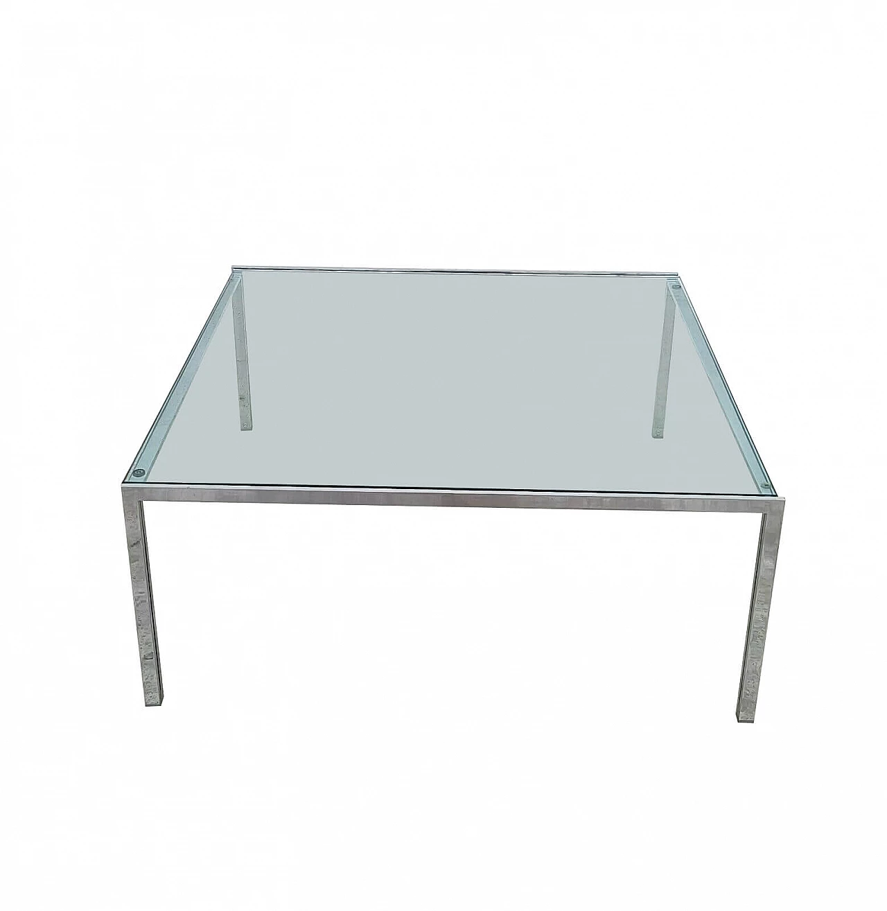 Luar coffee table in steel chromed and glass by Ross Littell for ICF, 70s 1303132