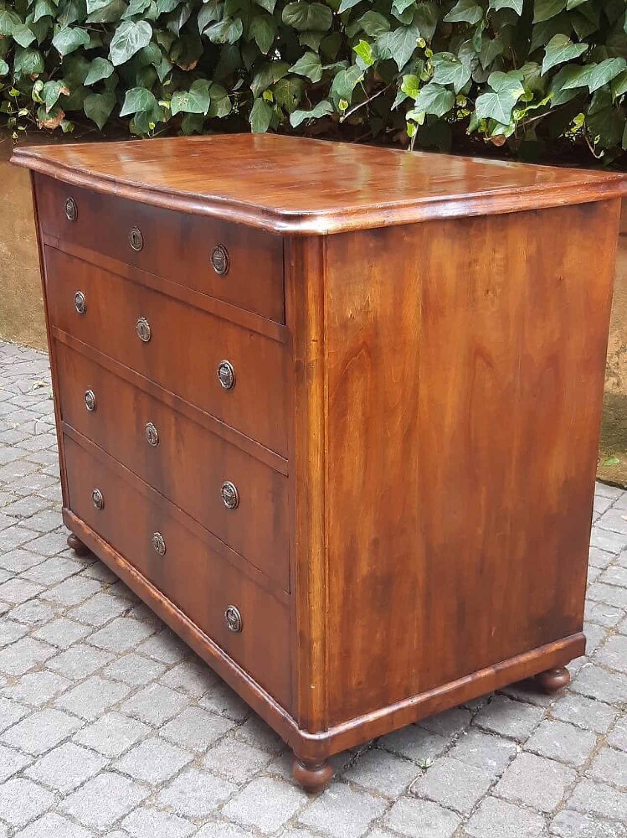 Cassettiera lastronata in noce, '800 1303172