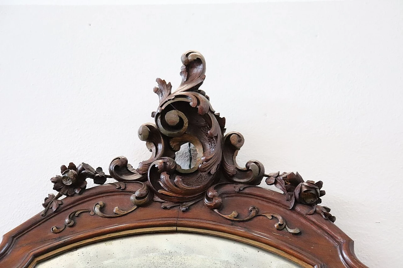 Carved walnut console table with mirror, late 19th century 1303615