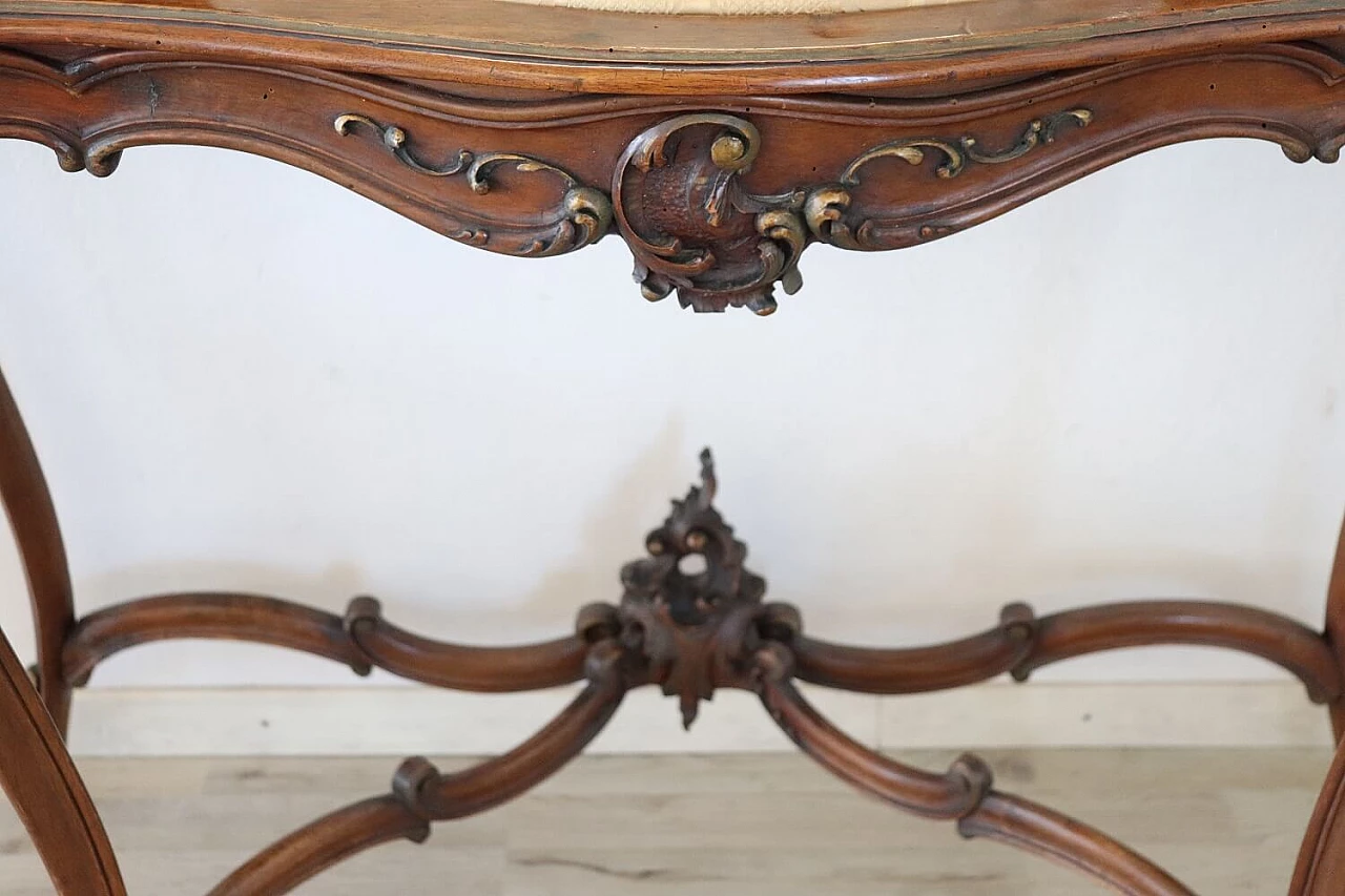 Carved walnut console table with mirror, late 19th century 1303618