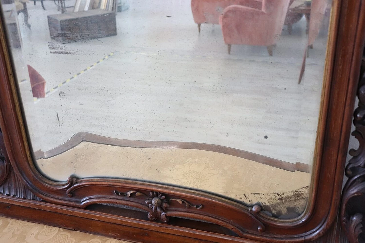 Carved walnut console table with mirror, late 19th century 1303620