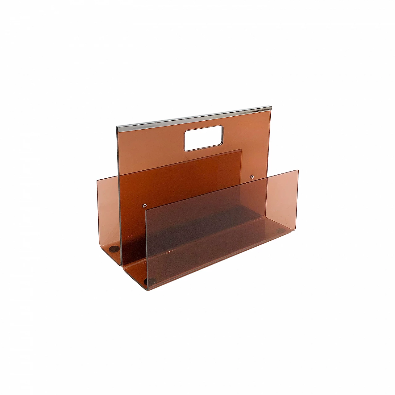 Smoked plexiglass magazine rack by Michel Dumas for Roche Bobois, 1970s 1304241