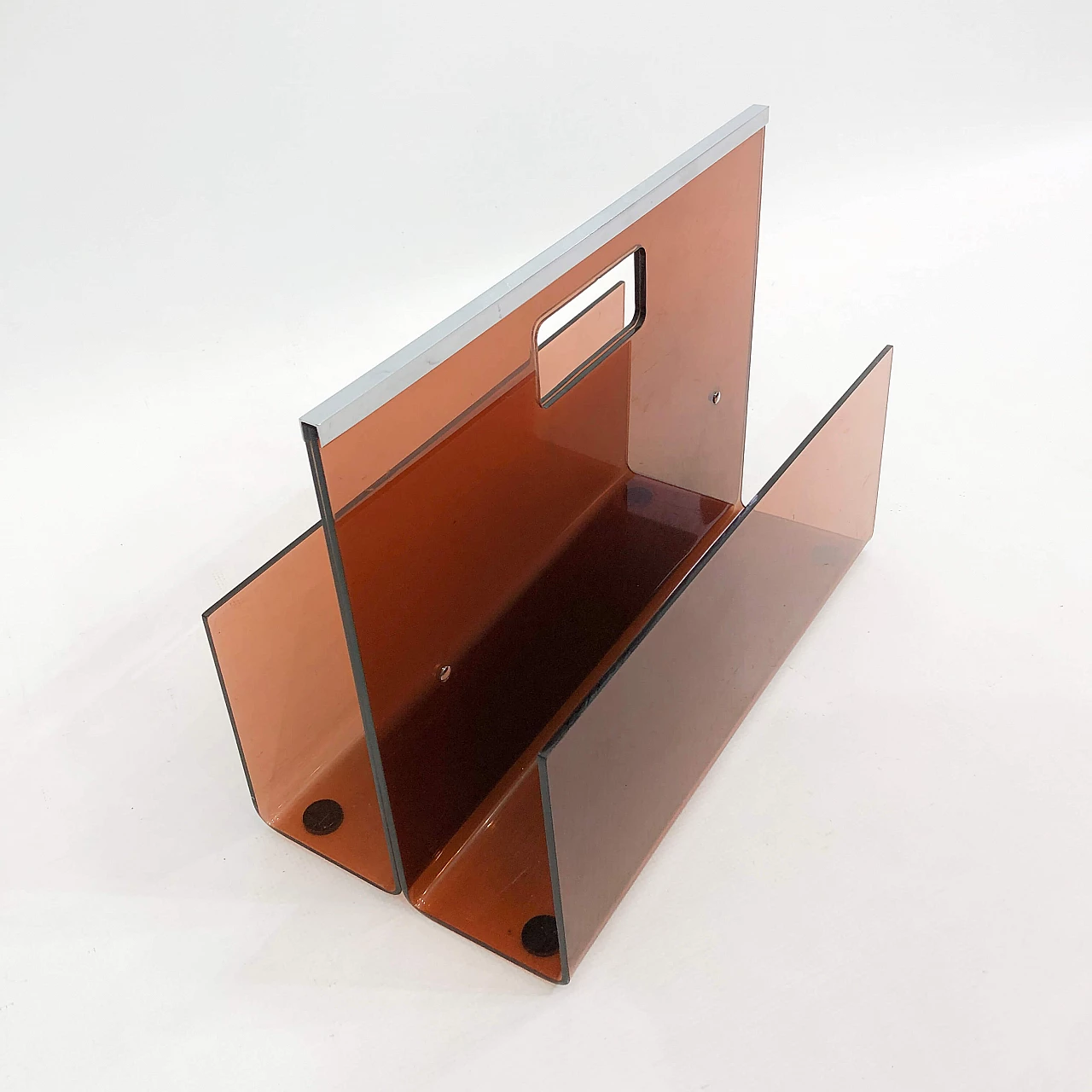 Smoked plexiglass magazine rack by Michel Dumas for Roche Bobois, 1970s 1304247