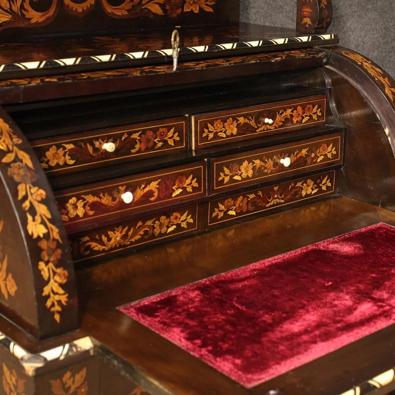 Inlaid French writing desk in Napoleon III style, early 20th century 1304412