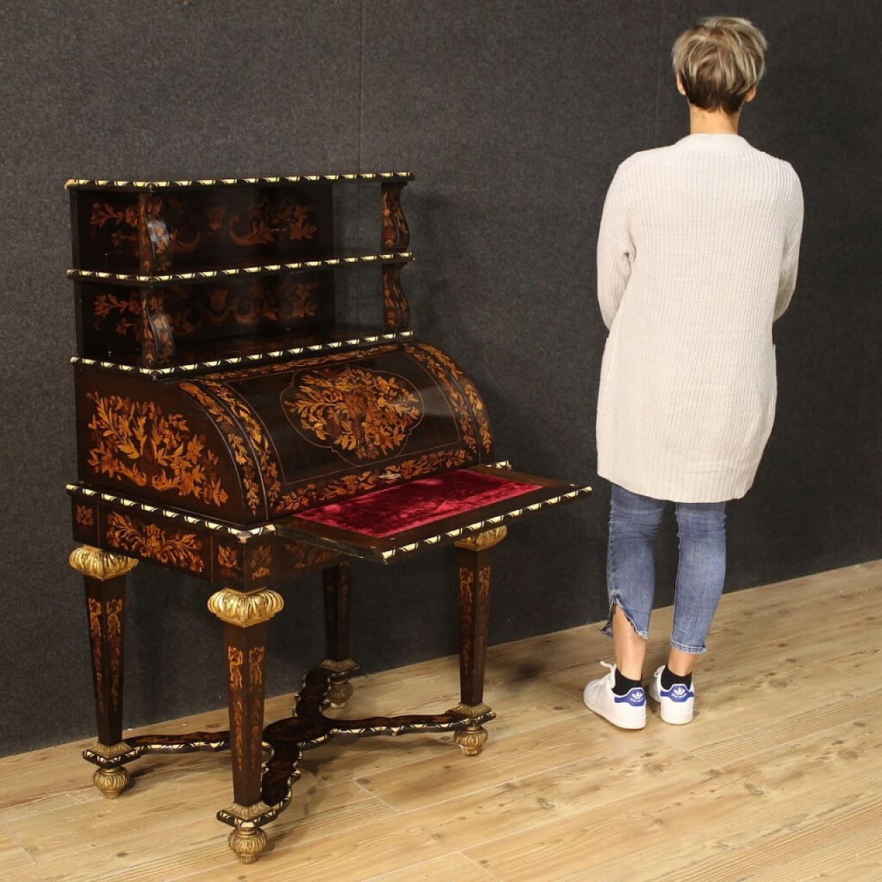 Inlaid French writing desk in Napoleon III style, early 20th century 1304418