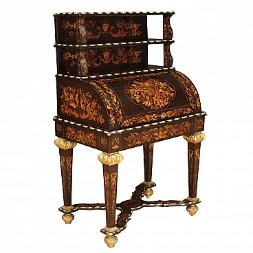 Inlaid French writing desk in Napoleon III style, early 20th century