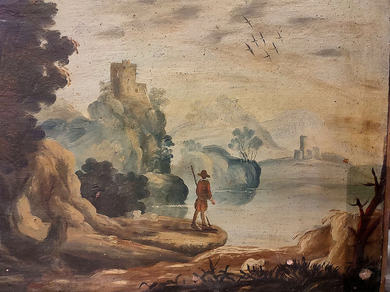 4 Landscapes with figures, oils on canvas, 18th century 1305239