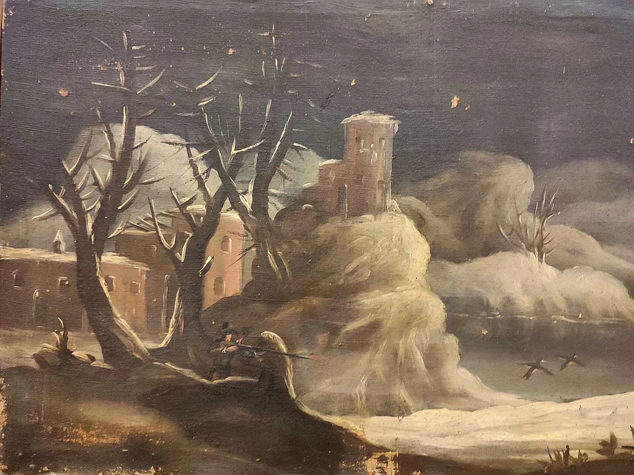 4 Landscapes with figures, oils on canvas, 18th century 1305245