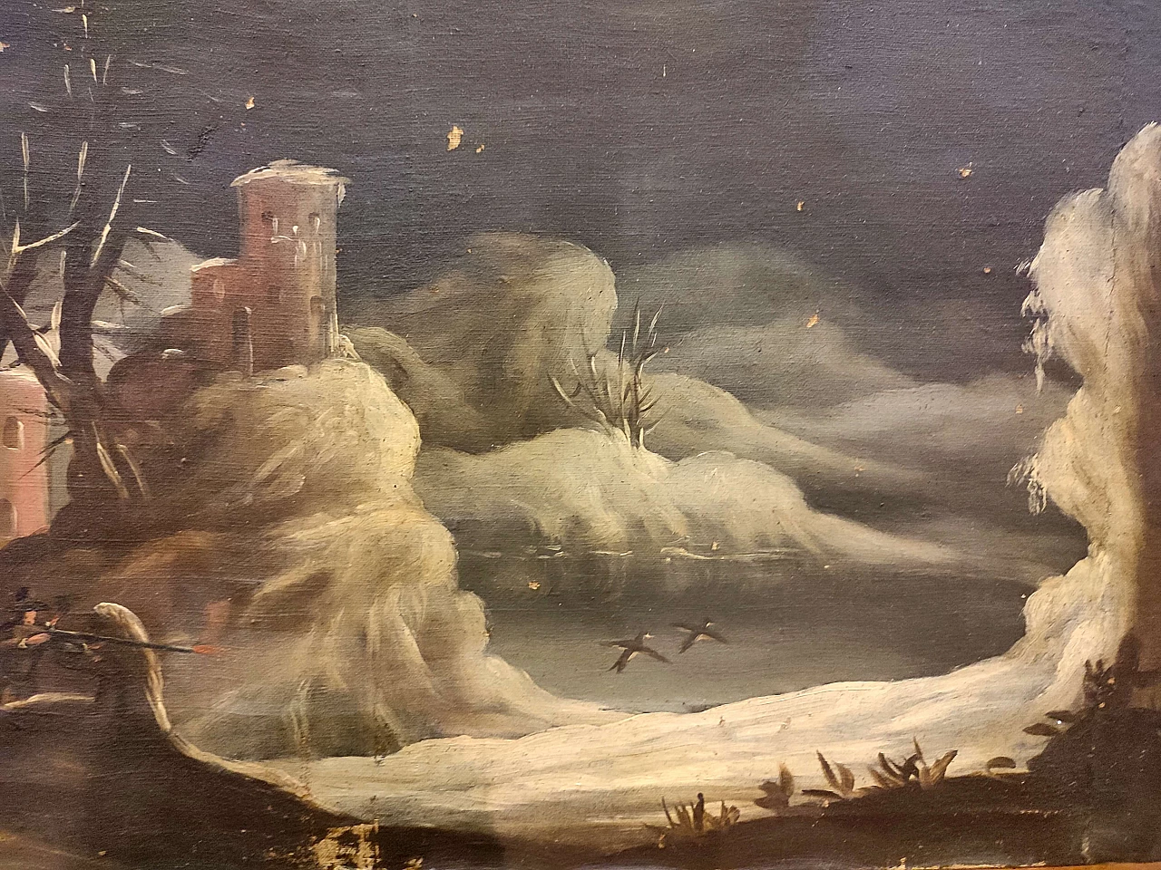 4 Landscapes with figures, oils on canvas, 18th century 1305246