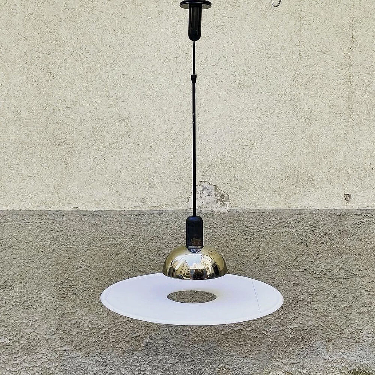 Frisbi hanging lamp in metal and plexiglass by Achille Castiglioni for Flos, 70s 1305535