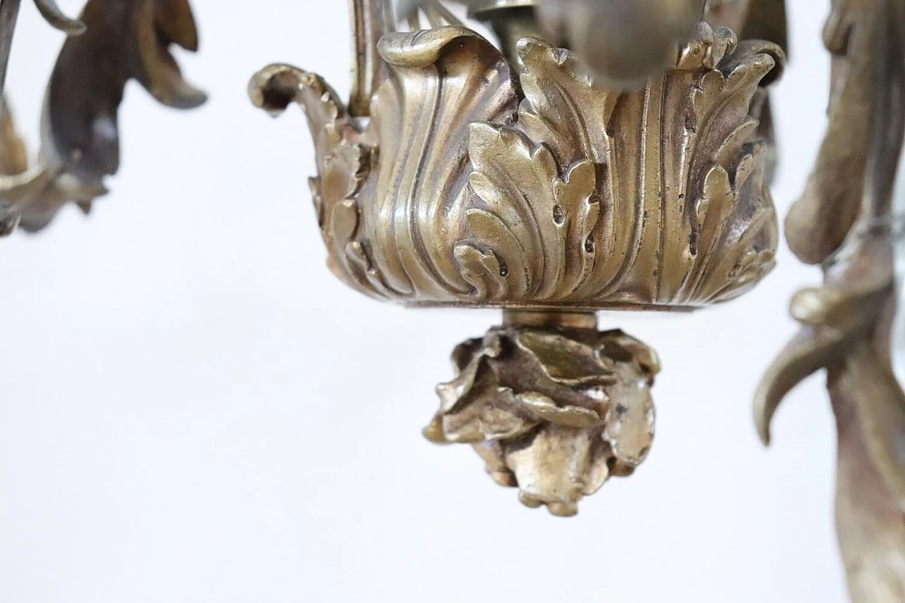 Nine-light bronze chandelier, early 20th century 1305653