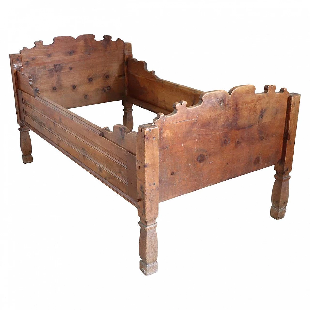 Letto da montagna in legno di pino, '800 1305698