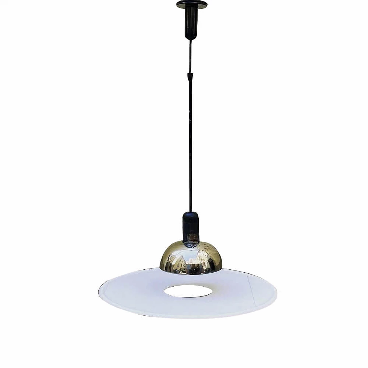Frisbi hanging lamp in metal and plexiglass by Achille Castiglioni for Flos, 70s 1305758