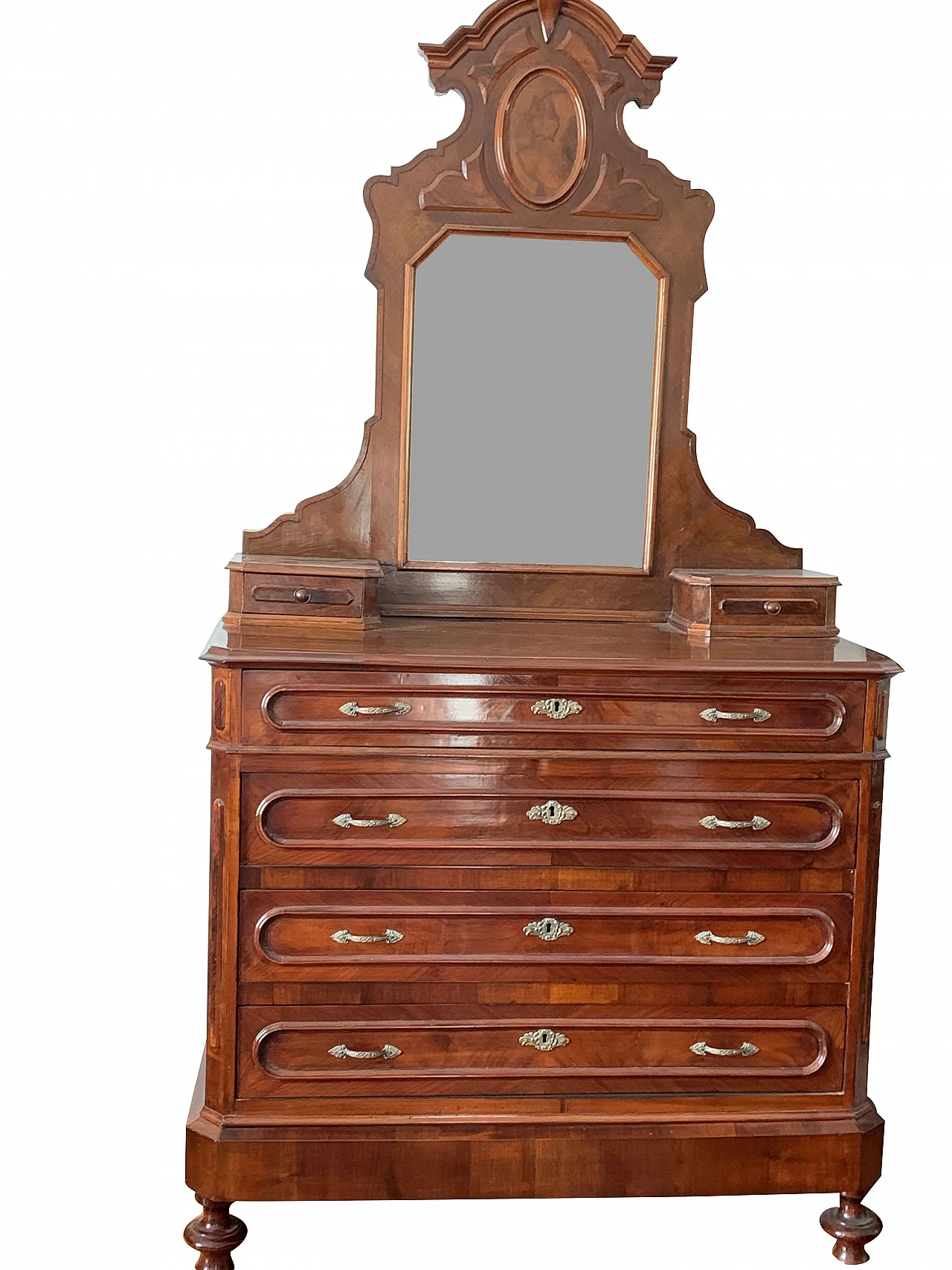 Wooden chest of drawers with mirror, early 20th century 1306203