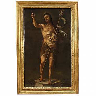 Saint John the Baptist, Italian oil painting, 17th century