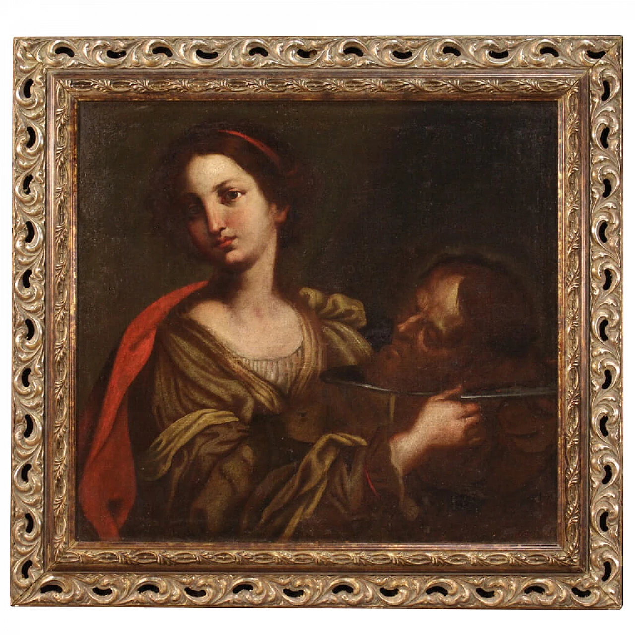 Salomè con la testa di Battista, dipinto italiano olio su tela, '600 1306407