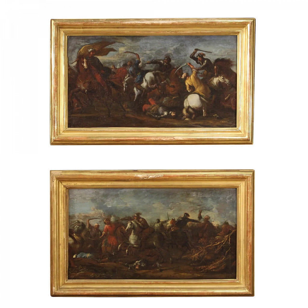 Scena di battaglia, dipinto tedesco olio su tela, '600 1306418