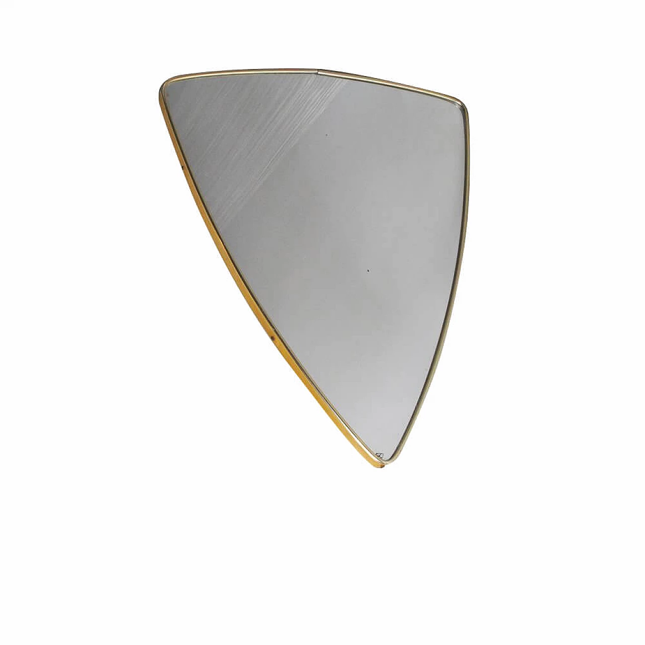 Shield-shaped mirror in brass, 60s 1306429