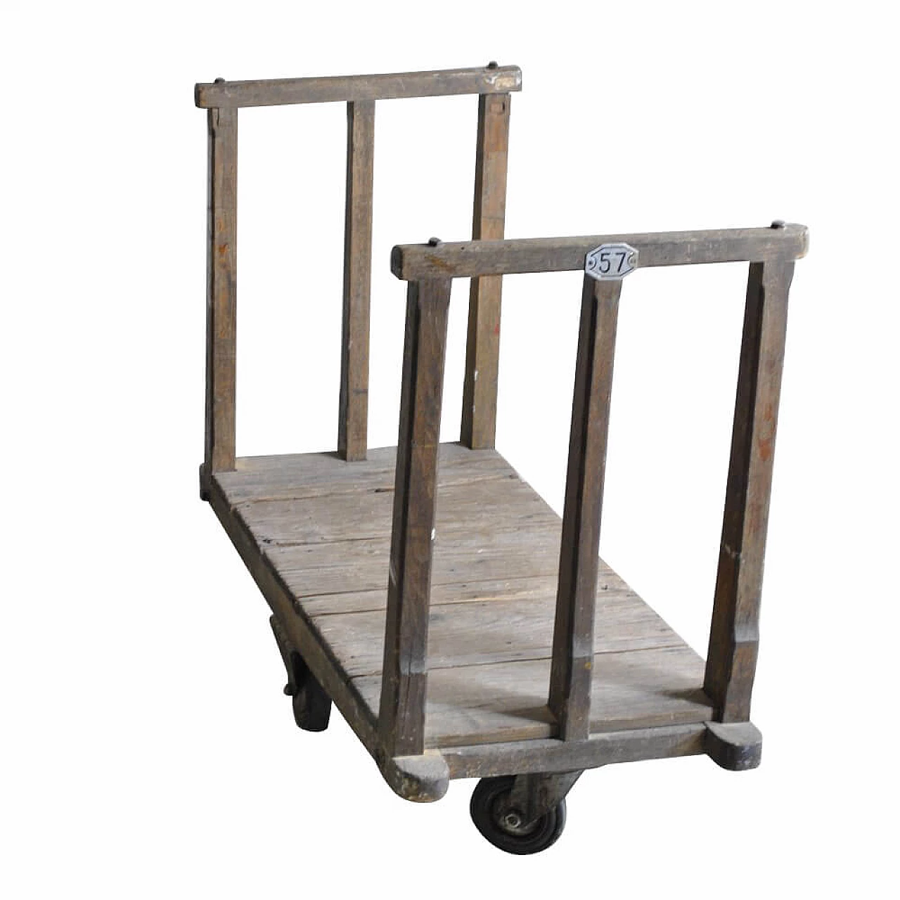 Industrial trolley in wood, 30s 1306555